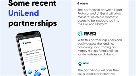 UniLend Partnerships with Mirror Protocol, Injective Protocol and Nord Finance