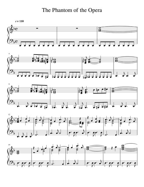 Easy and classical piano sheet music. The Phantom of the Opera sheet music for Piano download free in PDF or MIDI