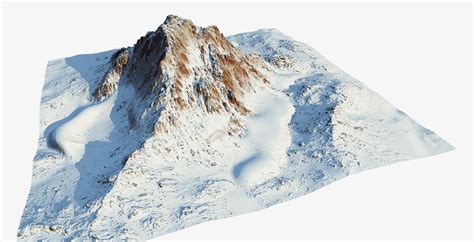 3d Model Snow Mountain Vr Ar Low Poly Cgtrader