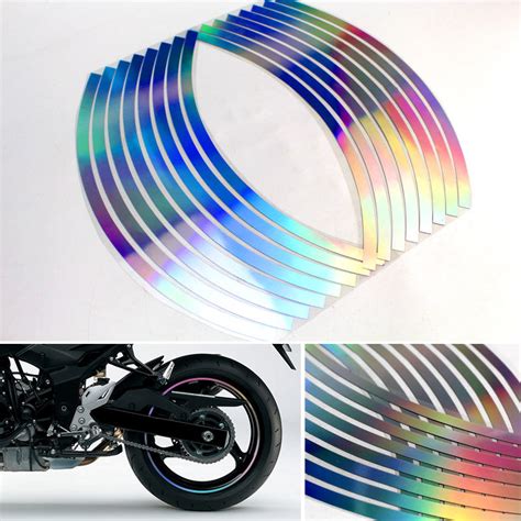 16pcs Tyre Reflective Strips Tape Styling Wheel Sticker Rim For 17inch