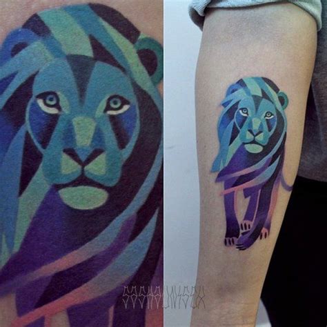 Lion By Sasha Unisex Татуировки с геометрическим дизайном Татуировки