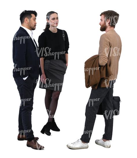 Group Of Three People Standing And Talking Vishopper
