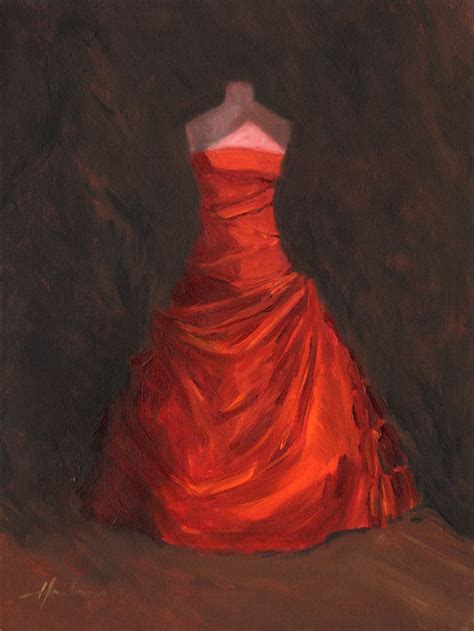 712 Red Dress Painting Lisa Hartmann Dress Painting Dresses Painting