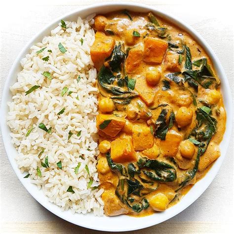 Sweet Potato Chickpea And Spinach Curry Good Old Vegan