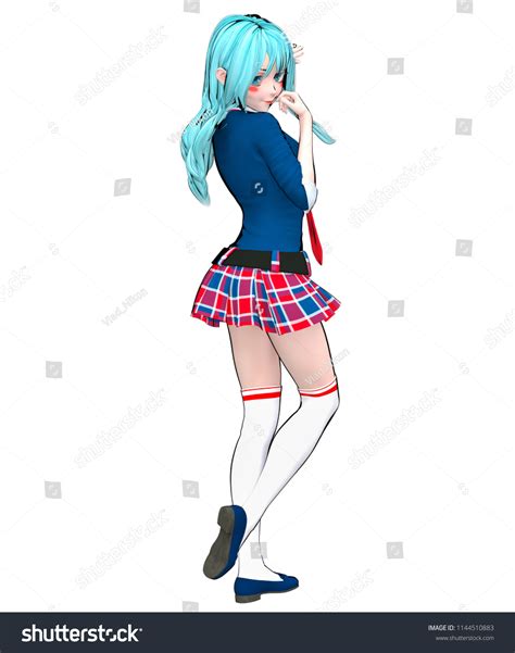 3d Sexy Anime Doll Japanese Anime Stock Illustration 1144510883