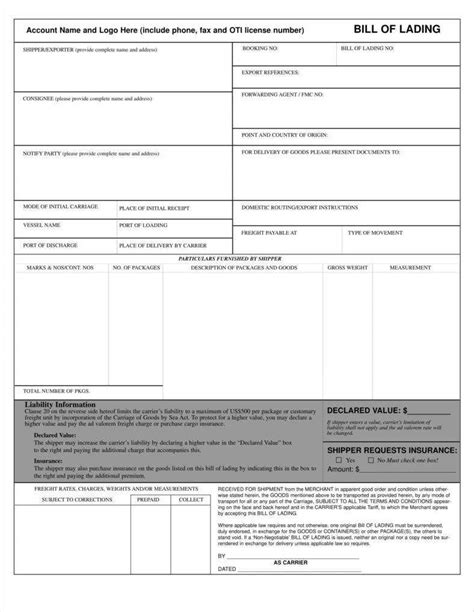 August 27, 2020 by shirley ferguson. 29+ Bill of Lading Templates - Free Word, PDF, Excel ...