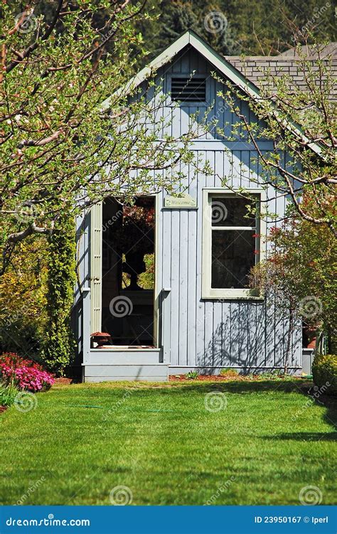 Blue Garden Shed Stock Image Image Of Trees Blue Door 23950167