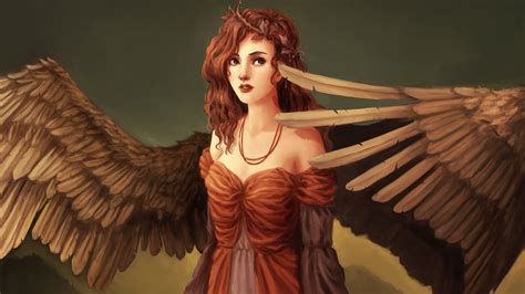 Image Redhead Girl Wings Girls Fantasy Angel 3840x2160