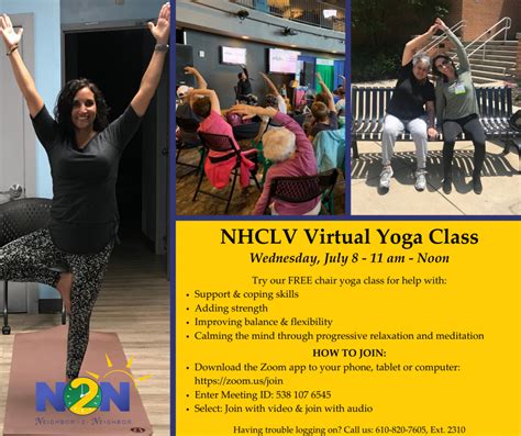 Neighbor 2 Neighbor Virtual Yoga Class For Nhclv Patients