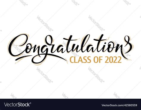 Congratulations Class Of 2022 Greeting Sign Vector Image