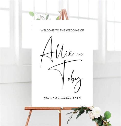 Welcome To Our Wedding Sign Formal Minimalist Welcome Sign Etsy