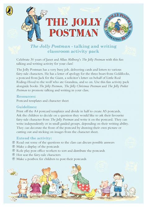 jolly postman talking  writing activity pack