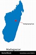 Detailed map of madagascar and capital city Vector Image