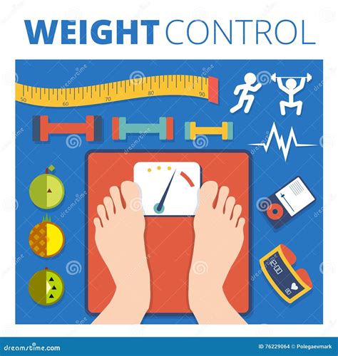 Weight Control Vector Illustration Design Fitness And Diet Back Stock