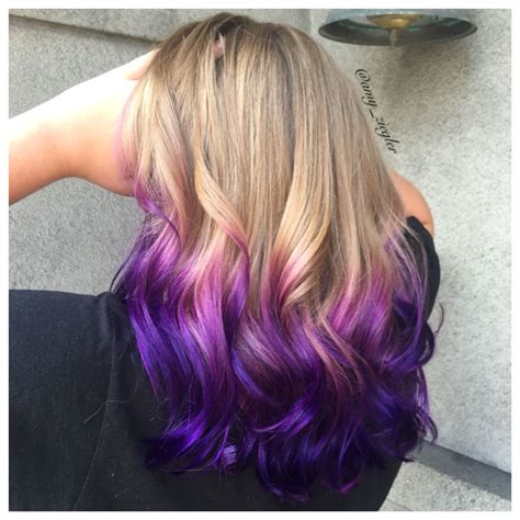 Purple Ombre Melt On Blonde Hair By Amyziegler Askforamyjoicoversatilestrands Dyed Blonde