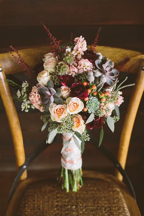 Muted Fall Wedding Bouquet With Succulents Photography 2014 12 Emily And