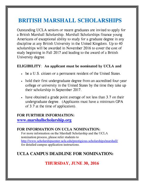 See the scholarship application letter template that will get you started and sample letters for more information. Marshall Scholarship Announcement | UCLA Department of Mathematics