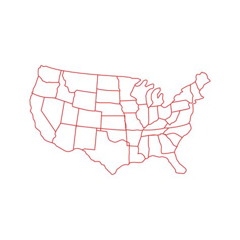 Mapa De Estados Unidos Ilustrado Sobre Fondo Blanco 8337958 Vector En