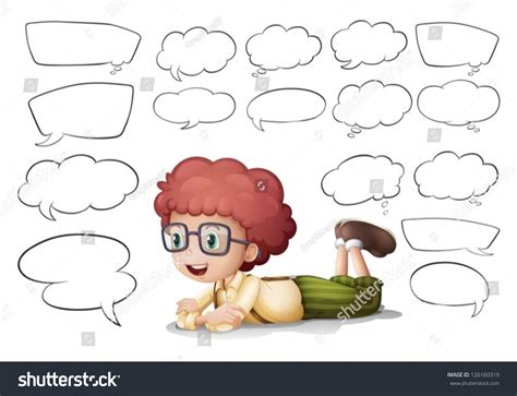 Illustration Boy Different Shapes Callouts On Stock Vector Royalty