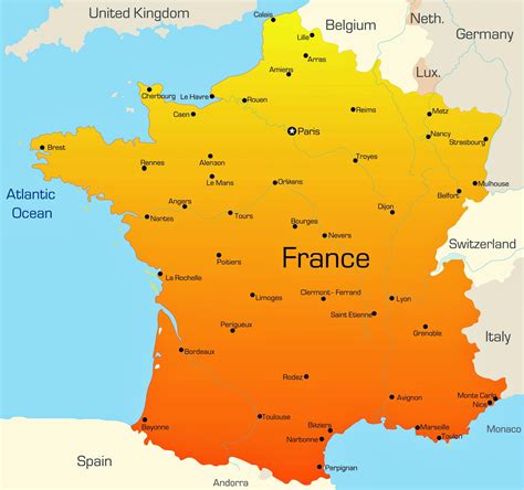 Städtekarte von Frankreich OrangeSmile com
