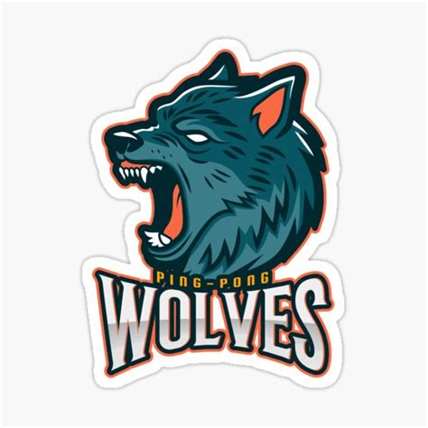 Ping Pong Wolves Sticker For Sale By Tablepong Redbubble