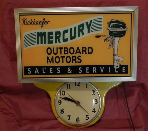 Great Mercury Advertising Clock Advertising Clocks Vintage