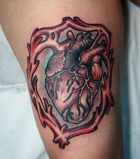 90 Anatomical Heart Tattoo Designs For Men Blood Pumping Ink