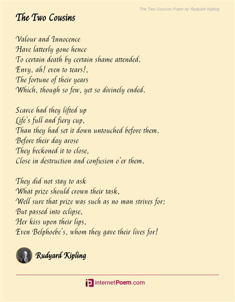 The Two Cousins Poem By Rudyard Kipling