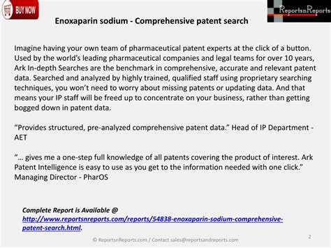 Ppt Enoxaparin Sodium Market Patent Families Statuses And