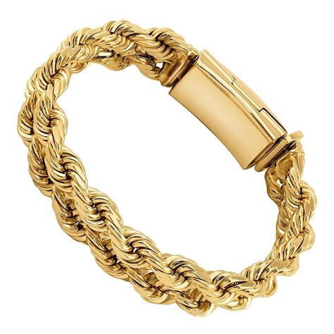 14k Yellow Gold Double Rope Link Bracelet 13 Mm Avianne Jewelers