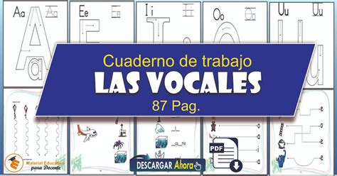Cuaderno De Trabajo De Las VOCALES Materiales Educativos