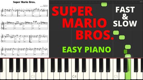 Tuba Largeur Amérique Super Mario Bros Piano Sheet Music Easy With