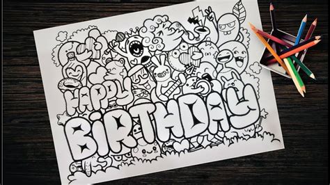 Easy And Cute Doodle Art For Beginners How To Drawhappy Birthday