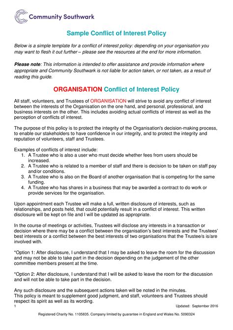 An example of a financial conflict of interest can be found in academic research. 15+ Conflict of Interest Policy Examples - PDF | Examples