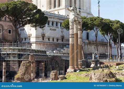 The Forum Of Caesar And The Temple Of Venus Genetrix Rome Stock Image