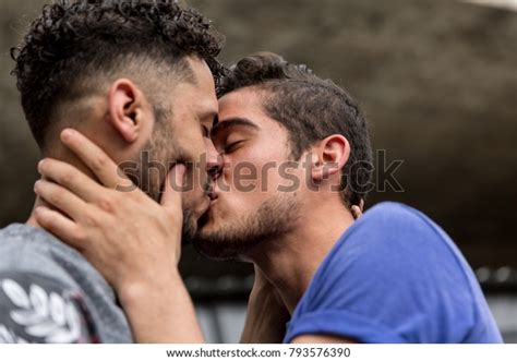 Gay Couple Kissing Stock Photo Edit Now