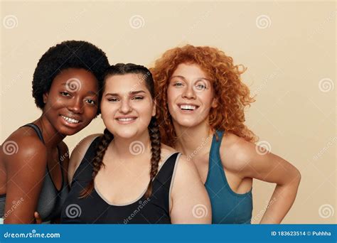Different Women Group Of Diversity Models Portrait Smiling
