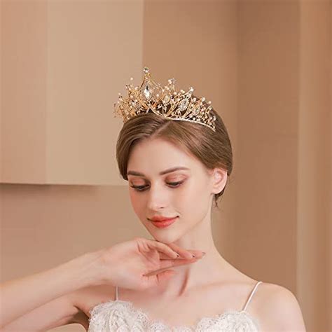 Kamirola Queen Crown Handmade Gold Wedding Tiaras And Crown For Bride Crystal Rhinestone