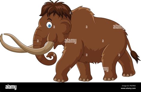 Cartoon Mammoth Isolated On White Background Stock Vector Image And Art