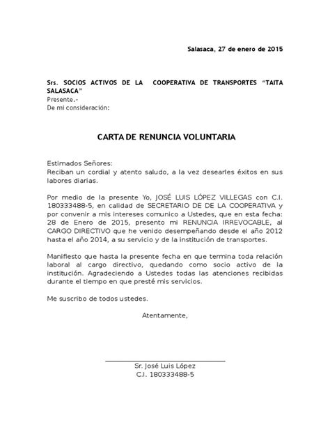 Ver Carta De Renuncia Laboral Voluntaria Y Agradecimiento Colombia