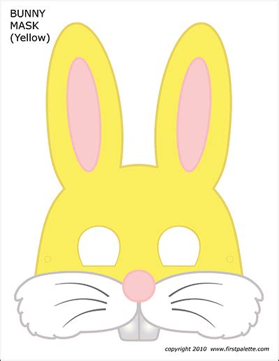 Printable coloring bunny mask easy diy activity for kids. Bunny Masks | Free Printable Templates & Coloring Pages | FirstPalette.com