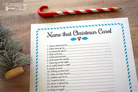 Name That Carol Printable Game Digital File Only Christmas Etsy