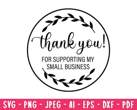 Thank You For Supporting My Small Business Svg Png Eps Dxf Etsy