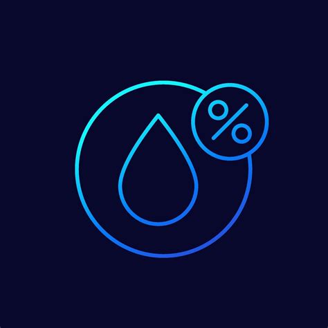 Humidity Linear Icon Water Drop And Percent 2237999 Vector Art At Vecteezy