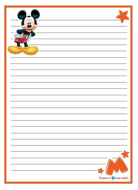 Hojas Para Escribir Cartas Disney Writing Writing Paper Printable