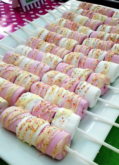 Marshmallow Pops With White Chocolate And Sprinkles Kids Party Food