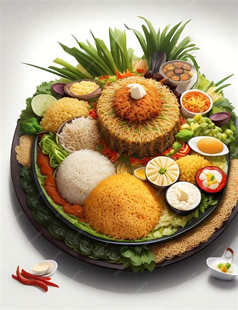 Premium Ai Image Photo Illustration Of Nasi Kuning Indonesian