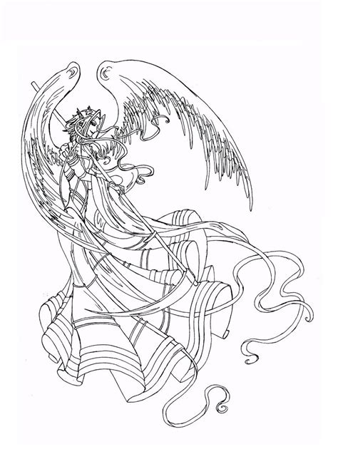 Angel Line Art By Anarielhime On Deviantart Ink Pen Drawings Line