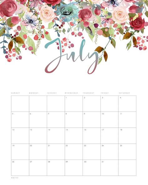 Free Printable 2020 Floral Drop Calendar The Cottage Market