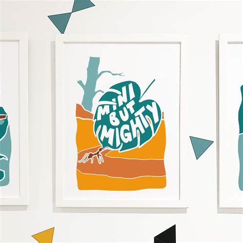 Minismall But Mighty Kids Nursery Leaf Print By La Fam Illustration